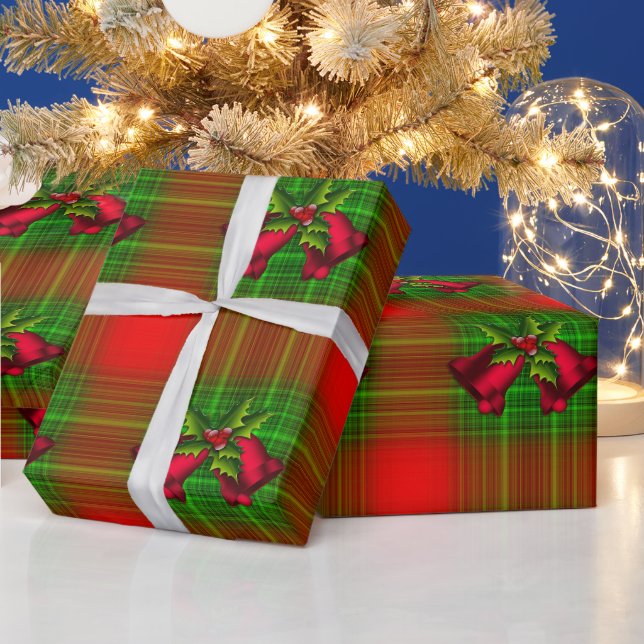 Holly Jingle Tartan Bliss Christmas Wrapping Paper (Holidays)