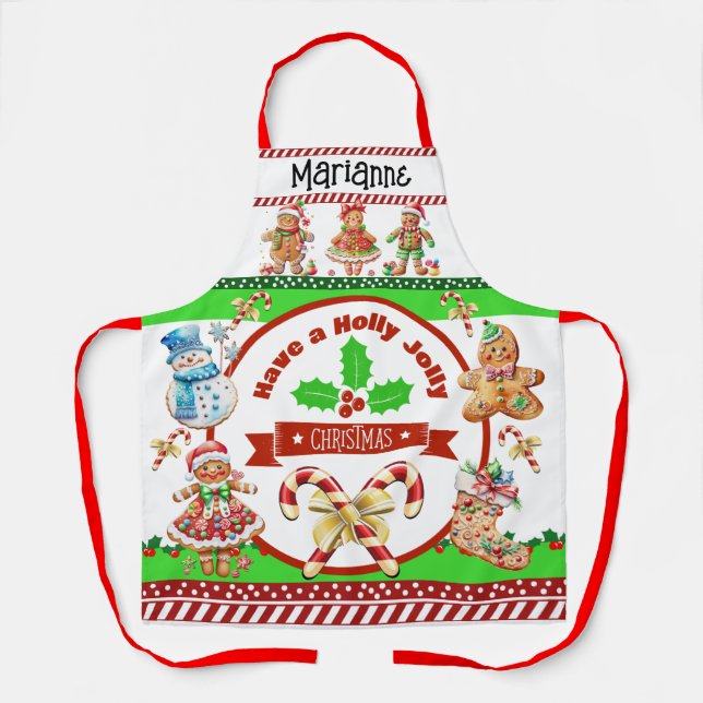 Holly Jolly Christmas  Apron (Front)