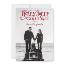 Holly Jolly Christmas Card - 5" x 7" with envelope