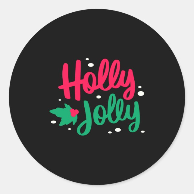 Holly Jolly Christmas  Classic Round Sticker (Front)