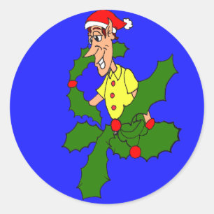 Holly Jolly Christmas Classic Round Sticker