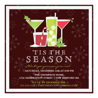 retro drinks party christmas cards photocards invitations more