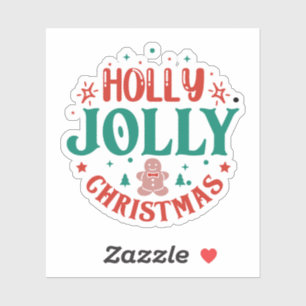 Holly Jolly Christmas Cute Gingerbread Man Retro