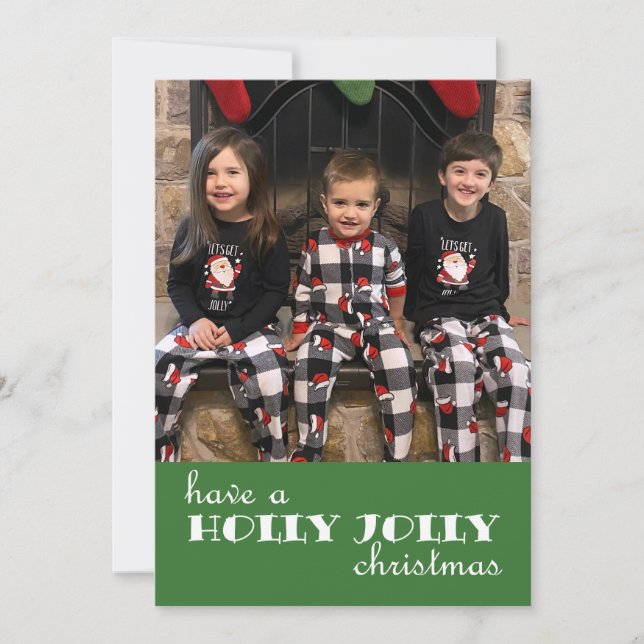 Holly Jolly Christmas Greeting Card (Front)
