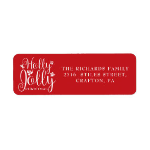 Holly Jolly Christmas Holidays Return Address