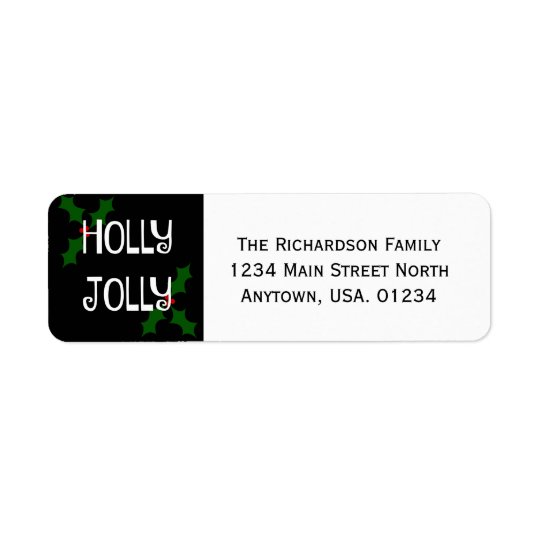 Holly Jolly Christmas Holly Return Address Label