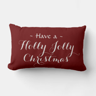 Holly Jolly Christmas Lumbar Pillow