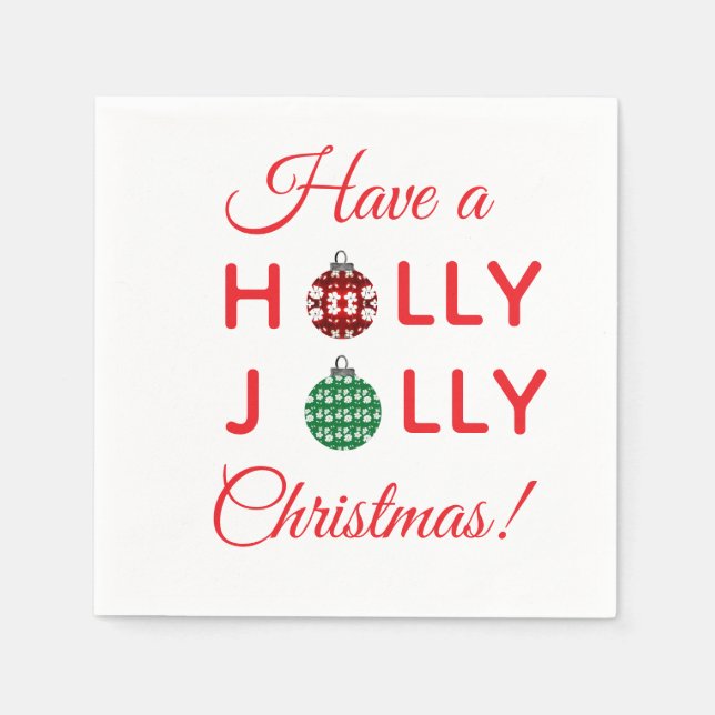 Holly Jolly Christmas napkin (Front)