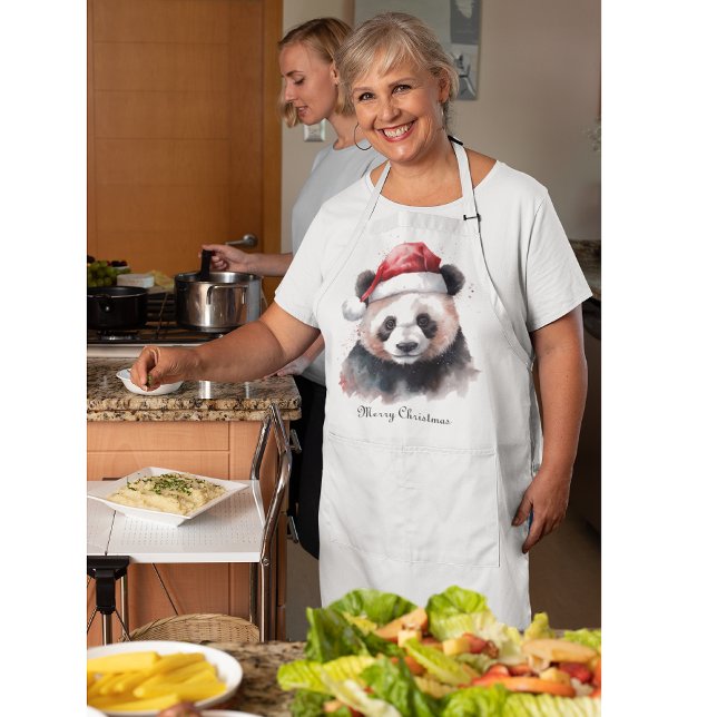 Holly Jolly Christmas Panda, custom Apron (Creator Uploaded)