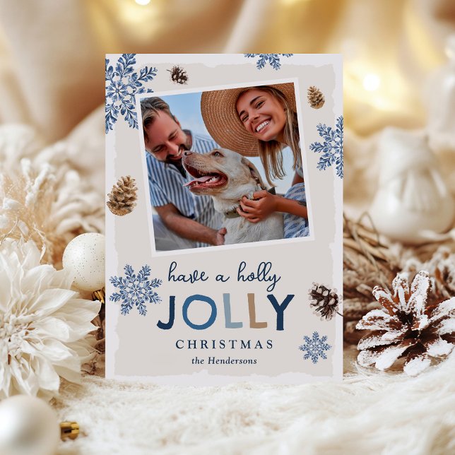 Holly Jolly Christmas Photo Holiday Card (Creator Uploaded)