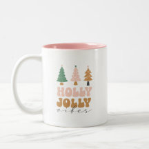 Holly jolly christmas present coffee cup