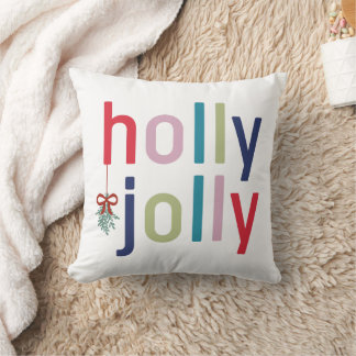 Holly Jolly Christmas Throw Pillow