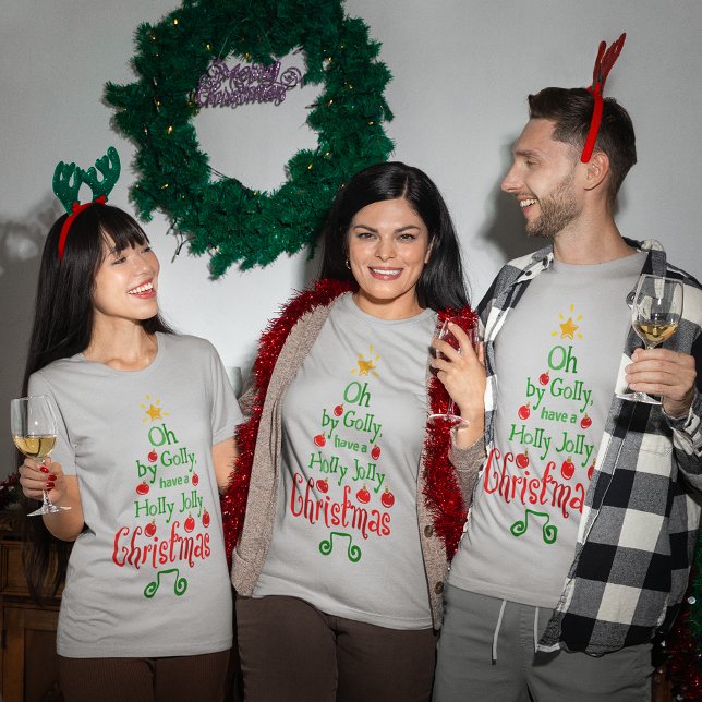 Holly Jolly Christmas Typography Classic Song T-Shirt (Holly Jolly Christmas Typography Classic Song T-Shirt)