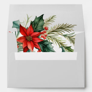 Holly jolly Christmas wreath envelope