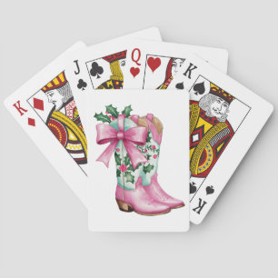 Holly Jolly Cowboy Boots Playing Cards