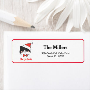 Holly Jolly Cute Christmas Santa Cat Address