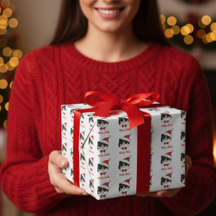 Holly Jolly Cute Christmas Santa Cat  Wrapping Paper