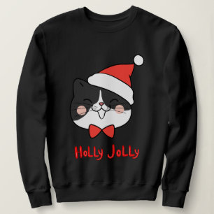 Holly Jolly Cute Kawaii Santa Cat Sweatshirt