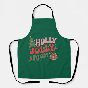 Holly Jolly Dog Mom Christmas Holiday Pet Lover Apron
