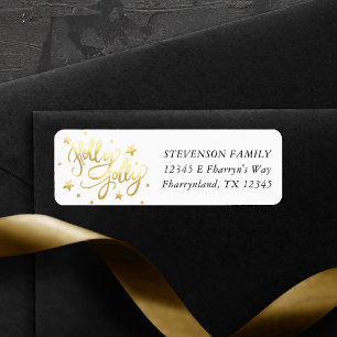 Holly Jolly   Élégant script de faux or