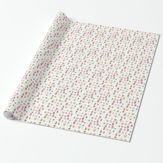 Holly Jolly Emojis - white Wrapping Paper