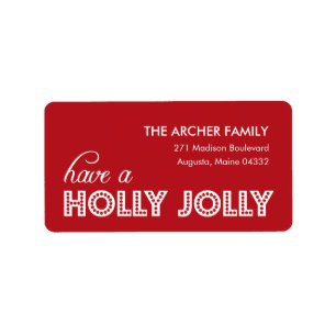 Holly Jolly Étiquettes de adresse