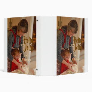 Holly Jolly family holiday photo beige year naboho Binder