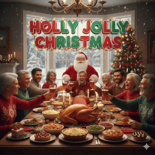  Holly Jolly Family Holidays Ornament Card