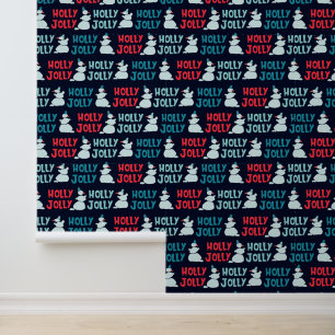 Holly Jolly Festive Snowman Christmas Holidays Wallpaper