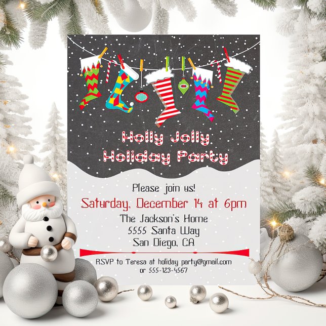 Holly Jolly Fête de Noël Invitation (Créateur téléchargé)