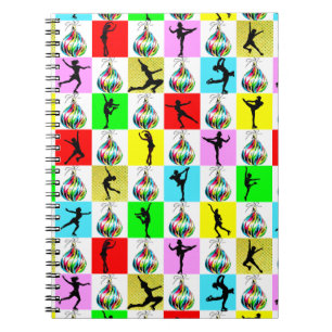 HOLLY JOLLY FIGURE SKATER CHRISTMAS DESIGN NOTEBOOK