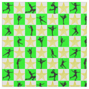 HOLLY JOLLY FIGURE SKATING CHRISTMAS DESIGN FABRIC