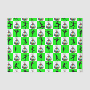 HOLLY JOLLY FIGURE SKATING CHRISTMAS DESIGN TISSUE PAPER