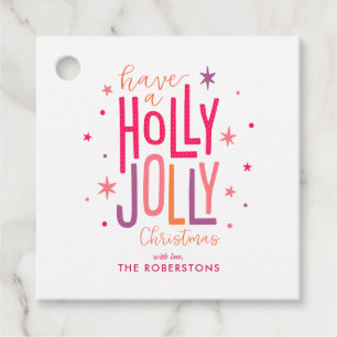 "Holly Jolly" Fun and Festive Custom Christmas Favour Tags