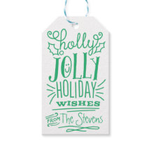 Holly Jolly Happy Holidays Gift Tags