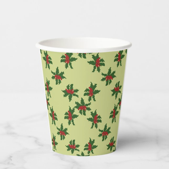 Holly jolly holiday  paper cups (Front)