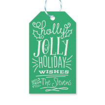 Holly Jolly Holiday Wishes Gift Tag