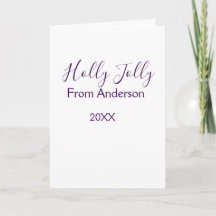 Holly Jolly holidays add name family year purple s