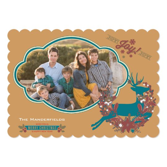 Holly Jolly Joy Christmas Holiday Photo Card