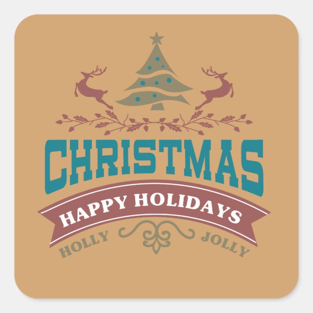 Holly Jolly Joy Holiday Stickers (Front)