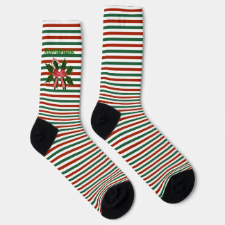 Holly Jolly Merry Christmas Striped Elf Socks
