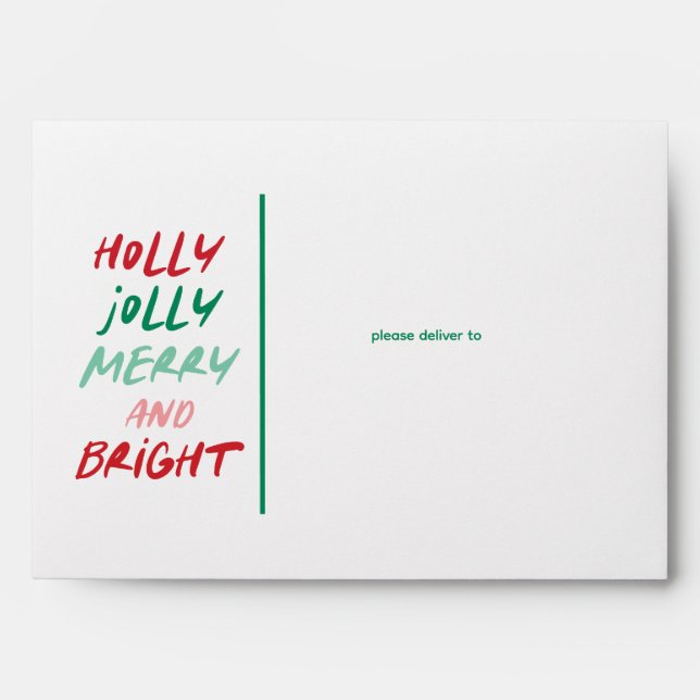 Holly Jolly Merry et Bright Enveloppe Modèle (Devant)
