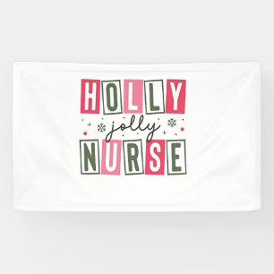 Holly Jolly Nurse Christmas Xmas Nursing Life  Banner