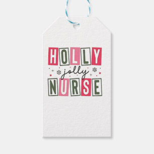 Holly Jolly Nurse Christmas Xmas Nursing Life Gift Tags