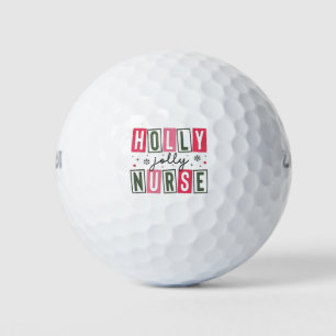 Holly Jolly Nurse Christmas Xmas Nursing Life Golf Balls