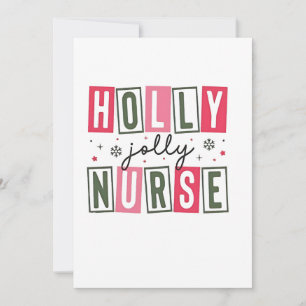 Holly Jolly Nurse Christmas Xmas Nursing Life  Thank You Card