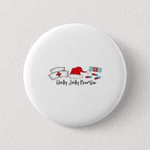 Holly Jolly Nurse, Halloween Classic T-Shirt 2 Inch Round Button