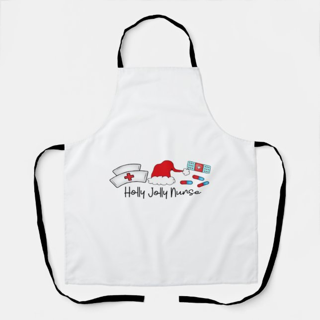 Holly Jolly Nurse, Halloween Classic T-Shirt Apron (Front)