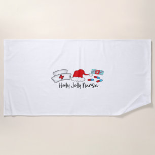 Holly Jolly Nurse, Halloween Classic T-Shirt Beach Towel