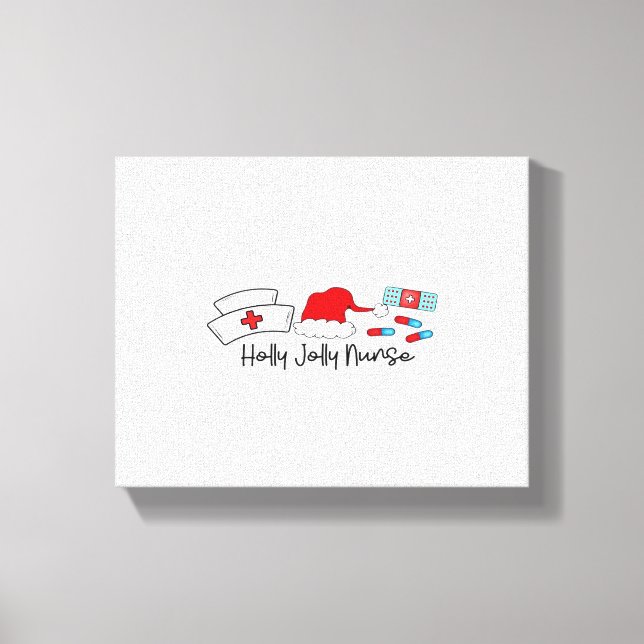 Holly Jolly Nurse, Halloween Classic T-Shirt Canvas Print (Front)